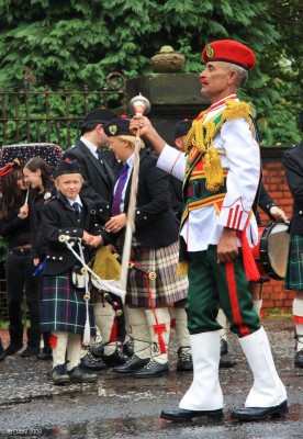 2008, Patiala pipe band
The Patiala pipe band Pipe Major.  It takes a brave man to choose to match his moustache colour to his hat.
