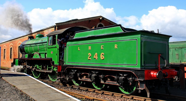 No 246, Morashire, Bo/ness & Kinneil Railway
Built in Darlington in 1928 to a design by Sir Nigel Gresley.  The locomotive is owned by the Museums of Scotland but is on loan to Bo'ness & Kinneil Railway who are able to run it in steam.
