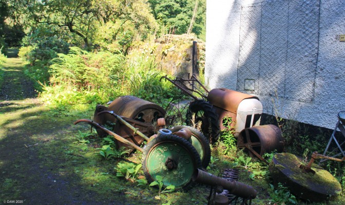 Achamore Gardens, Gigha
Some of the old garden equipment used at Achamore Garden in the past on the Isle of Gigha.  The 54 acre gardens are now maintained by volunteers so the garden had a wild look to it when I visited in 2016.  [url=http://streetmap.co.uk/map.srf?X=164231&Y=647843&A=Y&Z=120/] Map location. [/url]
