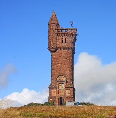 Airlie Memorial Tower, Kirriemuir
Built on the top of Tulloch Hill in 1901 in memory of the 9th Earl of Airlie who was ki8lled in the Boer War.  It give commanding view from all around but is not normally open to the public.  This was a special "Doors Open Day" opening in 2018.  [url=http://streetmap.co.uk/map?X=337440&Y=761367&A=Y&Z=120/] Map location. [/url]
