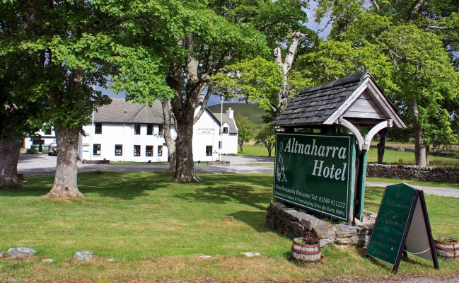 The Altnaharra Hotel
There isn't much to the village of Altnaharra other than the [url=http://www.altnaharra.com/] Hotel. [/url]  It was built in 1820 and has become popular with the Anglers and climbers.
