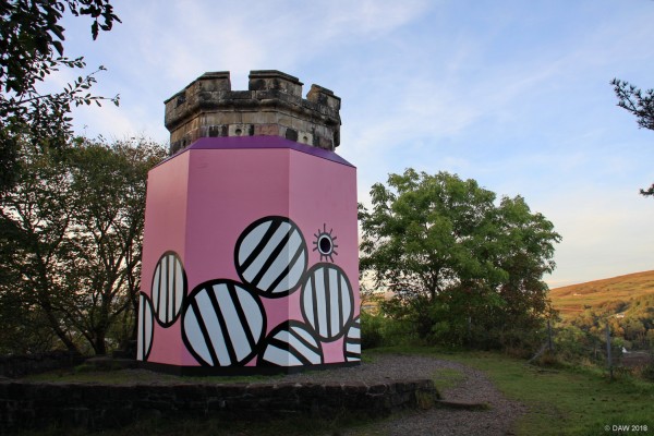 Apothecarys Tower, Portree
The tower sits on top of "The Lump" over looking the Harbour.  It was apparently built to indicate to shipping that Portree could offer medical assistance, the hospital is just down the road.  Exactly why the pink boarding has been put round it I'm unsure, I dare say the Council thought it was a good idea at the time.   This photo was taken in 2014 so it might not be there now. [url=http://streetmap.co.uk/map.srf?X=148392&Y=843352&A=Y&Z=115/] Map location. [/url]
