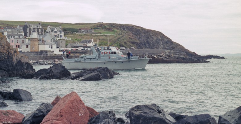 MV Aquila Maris departing Portpatrick harbour, 1989
Aquila Maris was the range safety vessel at the West Freugh firing range on Luce Bay at the time this photo was taken in 1989. [url=http://streetmap.co.uk/map.srf?X=199810&Y=554048&A=Y&Z=120/] Map location. [/url]
