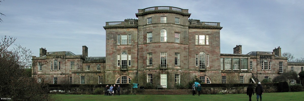 Ardgowan House, Inverkip
Built for Sir Robert Shaw Stewart between 1798 and 1801.  The Architect, William Cairnross, had been an assistant to Robert Adam at Culzean and if you look at the photos of Culzean you can see there is a strong influence.  The symmetry has been somewhat spoilt by the later addition of a conservatory in 1904.  The Shaw Stewart family still lives in the house today.
