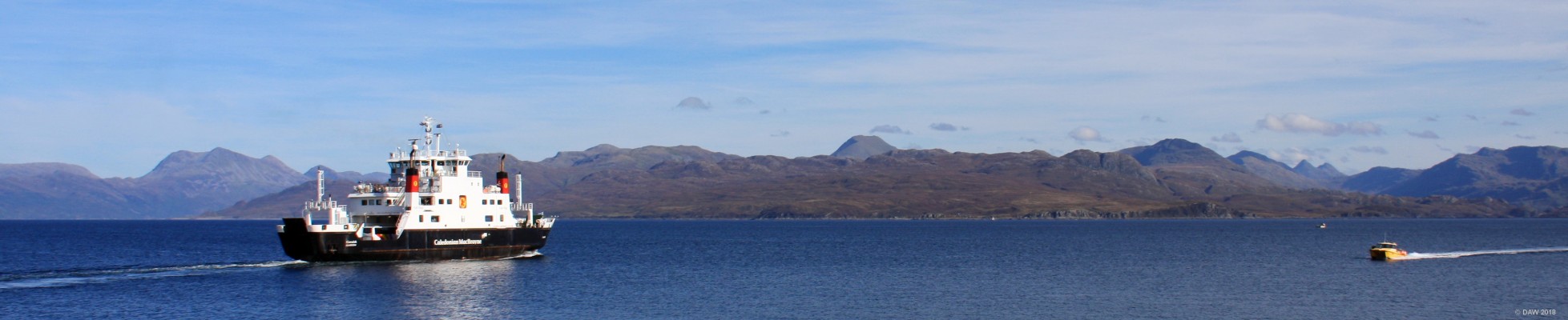 M.V. Coruisk heading to Mallaig
The car ferry M.V. Coruisk heads over the Sound of Sleat to Mallaig from Armadale on Skye.  The mountains of the Knoydart Peninsula are in the back ground.  [url=http://streetmap.co.uk/map.srf?X=164047&Y=803812&A=Y&Z=120/] Map location. [/url]
