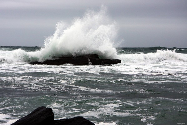 Atlantic Waves, Kintyre
Take a drive down the west side of Kintyre in winter and you'll see big Atlantic waves crashing over the rocks.  [url=http://www.streetmap.co.uk/map.srf?X=166360&Y=633945&A=Y&Z=120/] Map location. [/url]
