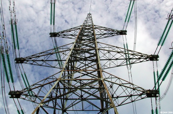 August, ZP23
Not all Pylons are created equal.  Due to the weight of the cable, it exerts considerable pull on corner Pylons, so much so that there is a risk the cable could contact the Pylon.  Hence the different arrangement for holding the cables on corner Pylons such as ZP23 near West Carswell, south of Neilston.  [url=http://www.streetmap.co.uk/streetmap.dll?G2M?X=244715&Y=652235&A=Y&Z=3/]Map location[/url]
