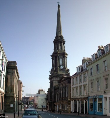 Ayr Town Hall, Ayr
Work on the 'new' Ayr town hall was started in 1827 to the plans of Thomas Hamilton of Edinburgh.  The steeple rises to some 225ft and was struck by lightening in 1836 causing some stone blocks to be thrown to the ground.  The total cost of the building was �10,000.  [url=http://www.streetmap.co.uk/idmap.srf?X=233725&Y=622055&A=Y&Z=120/]Map location.[/url]
