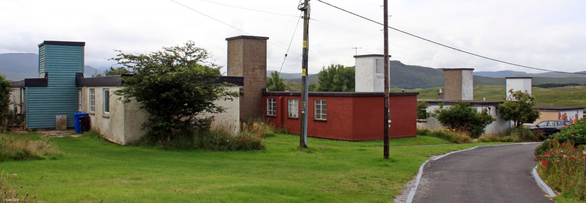Balnakeil Craft village, Durness
This collection of low level buildings were built in the early 1950's to  support  the planned ROTOR radar station being built nearby at Faraid Head.  Even before work had started here the ROTOR system was obsolete and the site never became active.  The site was sold by the MOD in 1964 to the council and  is in use today as a craft village. [url=http://streetmap.co.uk/map.srf?X=239364&Y=967956&A=Y&Z=115/] Map location. [/url]
