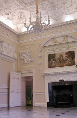 The Banqueting Room, Chatelherault Hunting Lodge
A view of the impressive plaster work inside Chatelherault Hunting Lodge.  Built in 1734 but gutted by fire in the 1940's it remained a vandalised ruin until the early 80's when it was restored by Historic Scotland to its former glory.  Today it is run by South Lanarkshire Council as a visitor attraction along with the large estate around it.  [url=http://www.streetmap.co.uk/map.srf?X=273650&Y=653952&A=Y&Z=120/] Map location. [/url]
