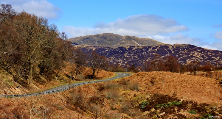 Ben Ledi
A view of Ben Ledi (879m) from The Dukes Pass.  [url=http://streetmap.co.uk/map.srf?X=252259&Y=704556&A=Y&Z=126/] Map location. [/url]
