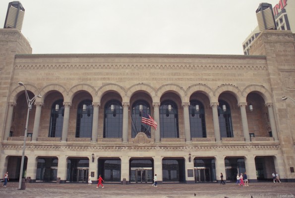 Boardwalk Hall, Atlantic City 1989
Opened in 1929 it is one of the few surving buildings from the cities early days as a seaside resort.  It can hold more than 14,000 people for concerts.  Today it is surounded by Casino Hotels.
