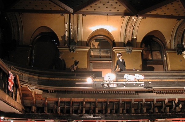 Inside the Britannia Panopticon Music Hall
Built in 1857 it is the oldest surviving Music Hall in the UK, and maybe the World.  It is very small, this view is looking up at the balcony which only had a few rows of seats.  The audience here had a reputation for 'leaving no turn unstoned'.  Some of the better know acts were Harry Lauder and the debut of a 16 year old Stan Laurel in 1906.  This was the first venue in Glasgow to show moving pictures.
