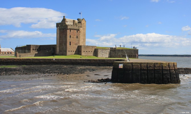 Broughty Castle, Broughty Ferry
Built in 1496 it has stunning views out across the mouth of the river Tay. It fell into dis-repair but was restored at the time of the Crimean War when naval guns were placed below the castle, the mountings of which are still there. Today the castle is operated by Dundee Council as a Museum of local history.
