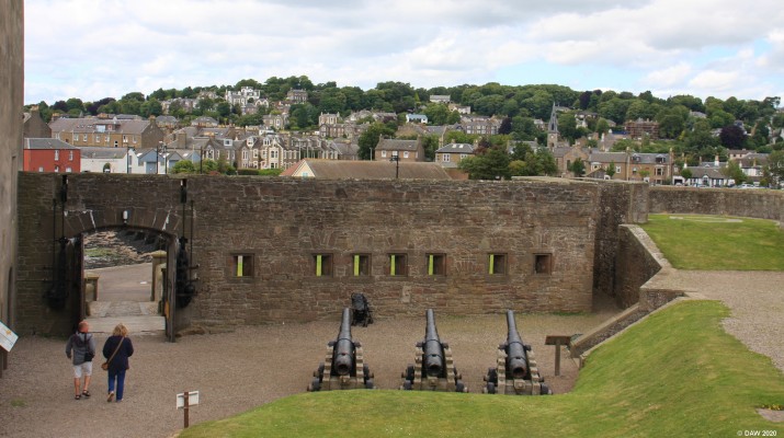Broughty Ferry Castle Entrance
The story goes that in 1989 a tourist spotted these Canons buried in the car park with the barrels protruding being used as bollards.  [url=http://streetmap.co.uk/map.srf?X=346514&Y=730455&A=Y&Z=115/] Map location. [/url]
 
 

