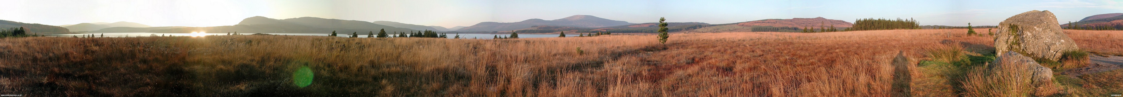 Bruce's Stone Panorama, Clatteringshaws
Panoramic view from Bruce's stone on Moss Raploch next to Clatteringshaws Loch.  Robert the Bruce is said to have rested here after defeating the English in 1307.  The battlefield site is now submerged by the Loch which was created in the 1930's as part of the Galloway Hydro Electric scheme. [url=http://www.streetmap.co.uk/map.srf?X=255162&Y=576935&A=Y&Z=120/] Map location. [/url]
