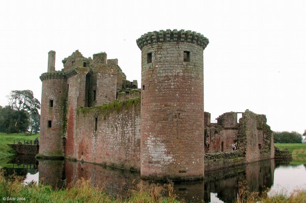 Caerlaverock Castle
One of Scotland's most impressive fortified Castles dating from the 13th century.  Today it surrounded by a water filled moat but originally had a double moat.  The triangular design is unique amongst castles in Scotland
