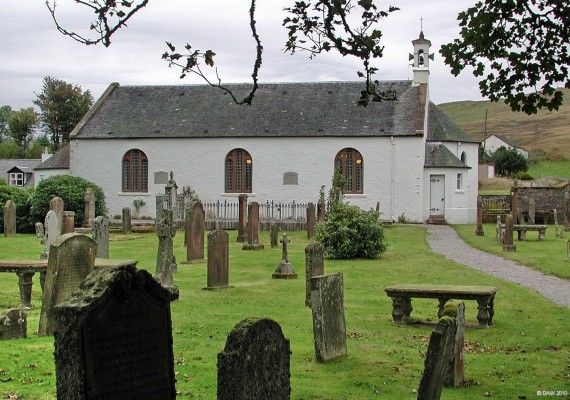 Carsphairn Parish Church
Carsphairn is one of those one street villages that the traveller can pass through in a few seconds on the A713.  This is the Parish Church, dating from 1815, a simple white washed building but with an attractive interior.  [url=http://www.streetmap.co.uk/map.srf?X=256280&Y=593165&A=Y&Z=115/] Map location. [/url]
