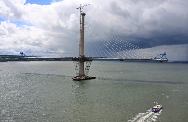 Central Tower, July 2016
A view from the Forth Road Bridge of the Central tower of the Queensferry Crossing taken on July 2nd 2016.  At this point it is still a precarious looking free standing structure.
