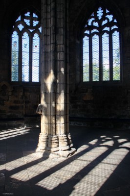 Inside the chapter House, Elgin Cathedral
