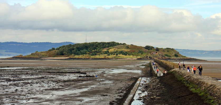 Cramond Island, River forth
A view of Cramond Island from the end of the causeway.  At low tide it is possible to wallk out to the Island but at high tide it is covered by several feet of water so you have to get your timing right between tides.  The concrete pillars along the right hand side of the causeway were part of a Boom Defence system on the river Forth built during the second World War.  [url=http://streetmap.co.uk/map.srf?X=318996&Y=677231&A=Y&Z=120/] Map location. [/url]
