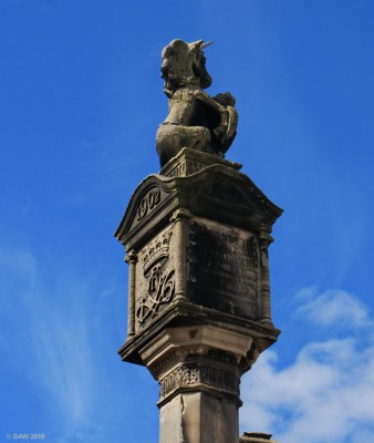 The Mercat Cross, Culross
Restored in 1902 the original Mercat Cross is thought to date from the 16th century.  Mercat cross's can be found in Cities, Towns and Villages throughout Scotland with the traditional Unicron sitting on top.
