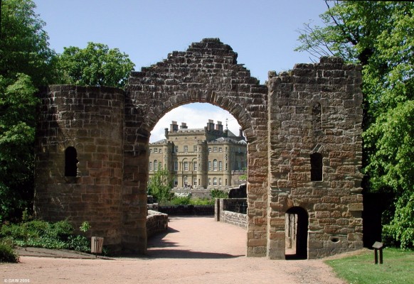 Entrance to Culzean Caslte
Looking through the entrance of the old castle.  The original Castle was built in the 1590's by Sir Thomas Kennedy. The family was descended from the Earls of Carrick and related to Robert the Bruce. [url=http://www.multimap.com/map/browse.cgi?lat=55.354&lon=-4.785&scale=25000&icon=x/]Map location[/url]

