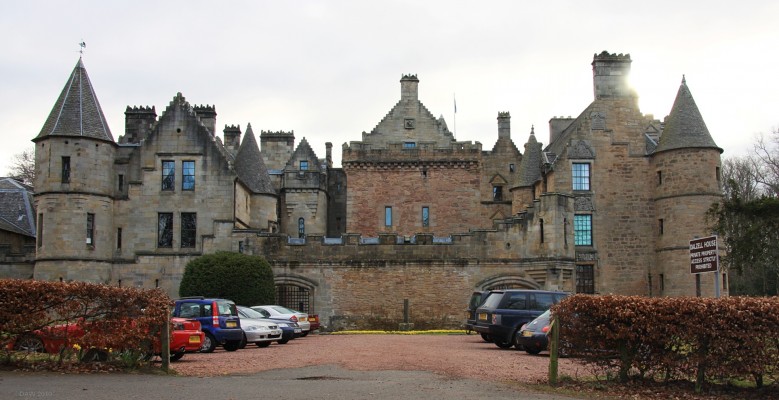 Dalzell House, Motherwell
Said to have been one of the finest mansion houses in the Scottish lowlands.  The present structure dates from a 15th century tower house which can still be seen in the centre and has been greatly added to over the years.  The largest extension was in 1857, the internal carving and plasterwork done at the time was said to be without parallel. Today the house is divided into private flats and lies within Dalzell park.  [url=http://www.streetmap.co.uk/map.srf?X=275530&Y=655660&A=Y&Z=120/] Map location. [/url]

