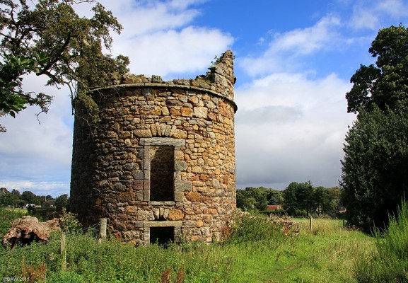 Doocot, Mavisbank House grounds
Dating from 1738 this Doocot would have formed an eye catching landmark in the landscaped grounds of Mavisbank house.  At that time it would have been visible from the house, today it is hidden amongst trees at the edge of a field. [url=http://www.streetmap.co.uk/map.srf?X=329238&Y=665630&A=Y&Z=115/] Map location. [/url]
