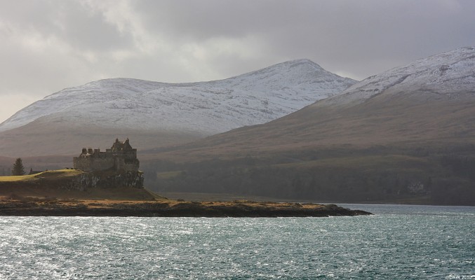 Duart Castle, Mull
Duart Castle as seen from the sea on a cold March afternoon.  Home of the Maclean Clan for hundreds of years.  It was restored from a ruined state in 1911 by Sir Fitzroy Maclean, 26th Chief of Clan Maclean.  [url=http://www.streetmap.co.uk/map.srf?X=176514&Y=735300&A=Y&Z=120/] Map location. [/url]
