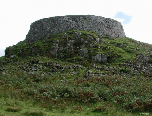 Dun Beag Broch, Isle of Skye
Broch is the Scots word for a cicular tower like structure.  Dun Beag is the best preserved Broch on Skye, it would have stood about 30ft high.  Brochs date from around 100BC, an archeological dig in the early 20th century showed occupation up until the 18th century. [url=www.multimap.com/map/browse.cgi?lat=57.3602&lon=-6.4257&scale=25000&icon=x/]Map location[/url]
