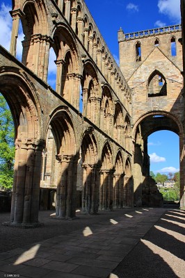 Looking East inside Jedburgh Abbey
Looking east along the Nave in the ruins of the 12th century [url=http://www.historic-scotland.gov.uk/propertyresults/propertyabout.htm?PropID=PL_163&PropName=Jedburgh%20Abbey] Jedburgh Abbey. [/url]
