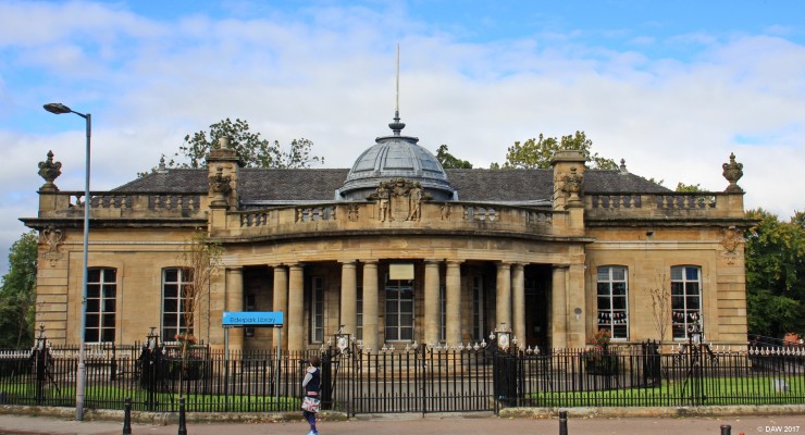 Elder Park Library
Paid for by Mrs elder, wife of John Elder, the founder of Fairfield Shipyard in Govan.  She insisted that the library be open on  Sundays giving access to all.  It was opened in 1903 by Andrew Carnegie, the famous Scottish born industrialist.
