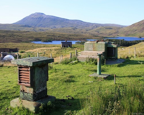 Elphin ROC Post, 2008
Cam loch is in the background with Canisp rising to 846m in the distance.  [url=http://www.streetmap.co.uk/map.srf?X=221738&Y=911940&A=Y&Z=115/] Map location. [/url]
