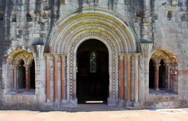 Entrance to the Chapter House, Dryburgh Abbey
The chapter hoiuse at the ruins of the 12th century Abbey on the banks of the river Tweed at Dryburgh.  [url=http://streetmap.co.uk/map.srf?X=359198&Y=631505&A=Y&Z=120/] Map location. [/url]
