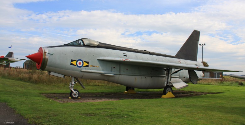 English Electric F53, Solway Aviation Museum
Although painted in RAF colours this aircraft was built for the Royal Saudi Air Force in 1968.  The aircraft was sold back to BAe in 1986 as part of the deal to sell Tornados to Saudia Arabia and eventually found its way here to the Museum near Carlisle.
