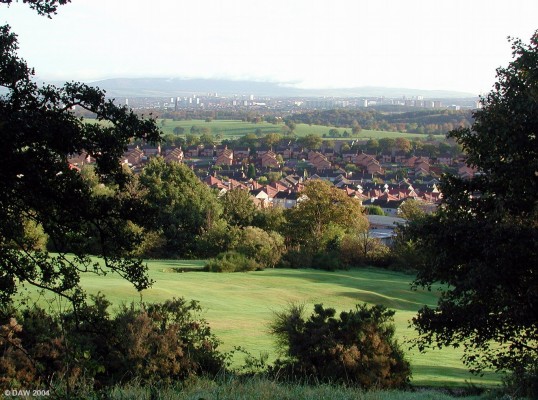 View from Fereneze Golf course over Cross Stobbs end of Barrhead

