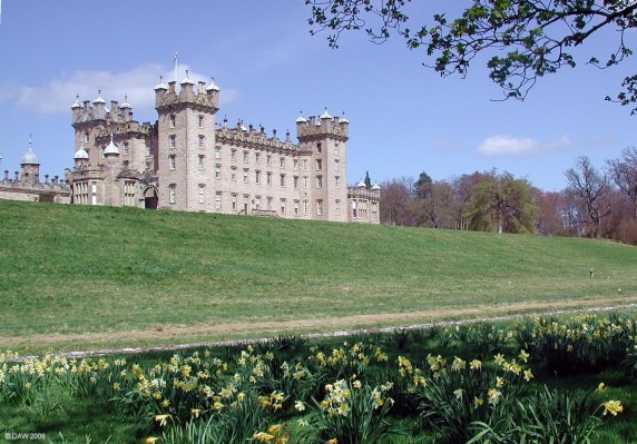 Floors Castle, Kelso
Built to a design by William Adam between 1718 and 1725 for the 1st Duke of Roxburgh.  It was later remodelled in the 19th century for the 6th Duke of Roxburgh and is said to be the largest inhabited home in Scotland.  [url=http://www.streetmap.co.uk/map.srf?X=371030&Y=634462&A=Y&Z=120/] Map location. [/url]
