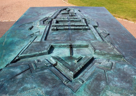 Fort George model, Fort George
Fort George was a state of the art design when it was constructed between 1748 and 1769.  It is designed with defence in depth in era where artillery had become common.  This model at the entrance shows how the angular design gives covering fire to all possible approaches. Unsurprisingly the fort was never attacked and remains a garrison up to the present.
