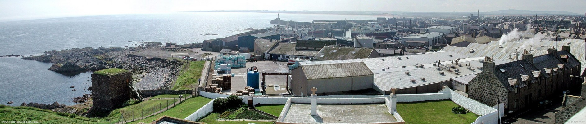 Over looking Fraserburgh Harbour and town
Fraserburgh is on the most north Easterly tip of Aberdeenshire.  The earliest part of the harbour dates from 1576 and has been expanded greatly over the years.  Today it is still a busy port and home to some very big deep sea trawlers.  The stone tower on the shore is The Wine Tower, Fraserburghs oldest building and also allegedly haunted. [url=www.multimap.com/map/browse.cgi?lat=57.6981&lon=-2.0034&scale=25000&icon=x/]Map location[/url]
