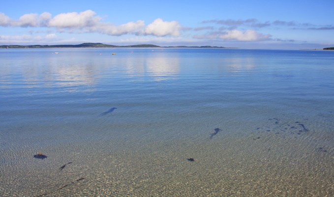 The Sound of Gigha
Looking across the Sound of Gigha towards the Island of Gigha from the shores of the Mull of Kintyre. [url=http://streetmap.co.uk/map.srf?X=169396&Y=646713&A=Y&Z=120/] Map location. [/url]
