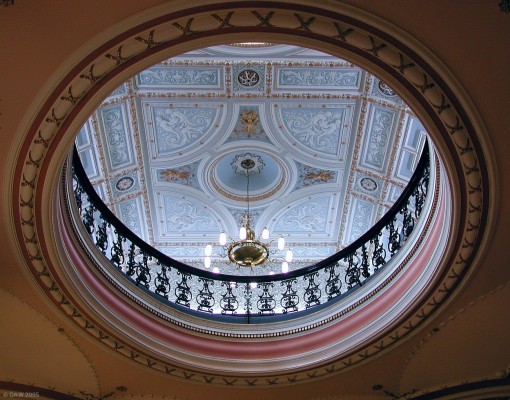 Decorative plaster, Glasgow City Chambers
Looking up to the decorative ceiling on the top floor of the City Chambers.
