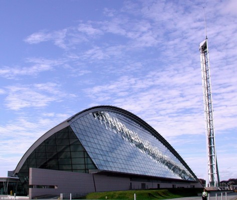 Glasgow Science Centre and the Glasgow Tower
The [url=http://www.glasgowsciencecentre.org/]Glasgow Science Centre[/url] was opened in 2001 and is part of the regeneration of the former dock area of Glasgow.  The tower has had a chequered short history with varies technical issues, it stands on a massive turntable and has an aerfoil shape that means it turns into the wind. At 127m it is the tallest free standing structure in Scotland.
