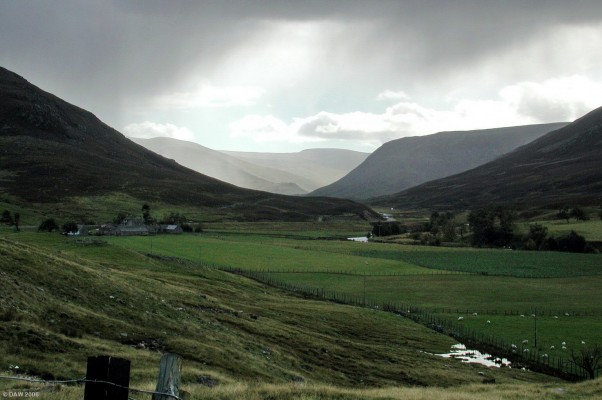 Glen Clunie from near Braemar
There's the promise of better weather ahead looking down Glen Clunie, but its a mistake to think it might still be like that when you get there! [url=http://www.multimap.com/map/browse.cgi?lat=56.9845&lon=-3.3860&scale=25000&icon=x]Map location[/url]

