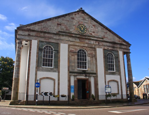 The East end of Glenaray & Inveraray Parish Church
Built in 1802, this side was for the "lowland" congregation and the opposite end for the Gaelic speakers.  Today the other side is the church hall.  The church was built with a tower but was removed during the war as it was deemed unsafe.  [url=http://streetmap.co.uk/map?X=209615&Y=708466&A=Y&Z=106/] Map location. [/url]
