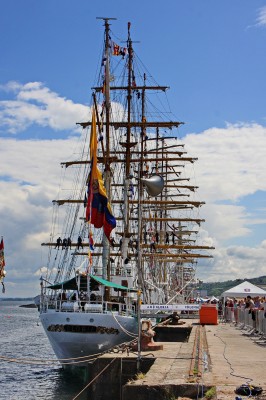 Gloria, Tall Ships Greenock, 2011
A stern view of the Columbian Sailing ship Gloria at the Great Harbour in Greenock.
