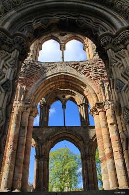 Gothic Arches, Jedburgh Abbey
Looking through a side entrance into the Nave at the ruins of Jedburgh Abbey,
