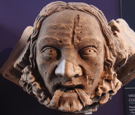 Green Man, Elgin Cathedral
Popular in church architecture from the 1100s, the carvings feature human faces that have foliage spilling from their mouths.  They are believed to ward off evil, promote fertility and represent the untameable forces of nature.
