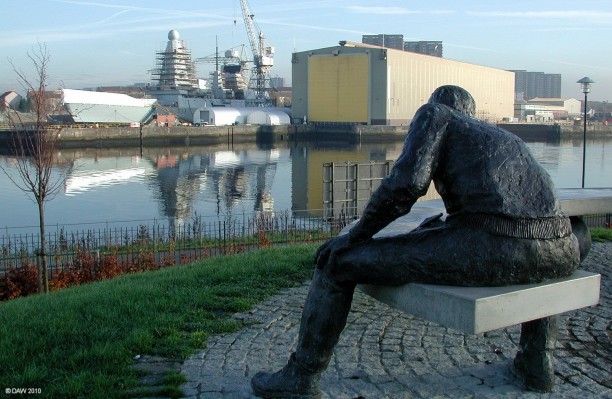 HMS Dauntless, Scotstoun
Taken in late 2007 when HMS Dauntless was fitting out at BAE systems in Scotstoun.  This view is from Clyde View Park on the south side of the river. [url=http://www.streetmap.co.uk/map.srf?X=251433&Y=668052&A=Y&Z=115/] Map location. [/url]
