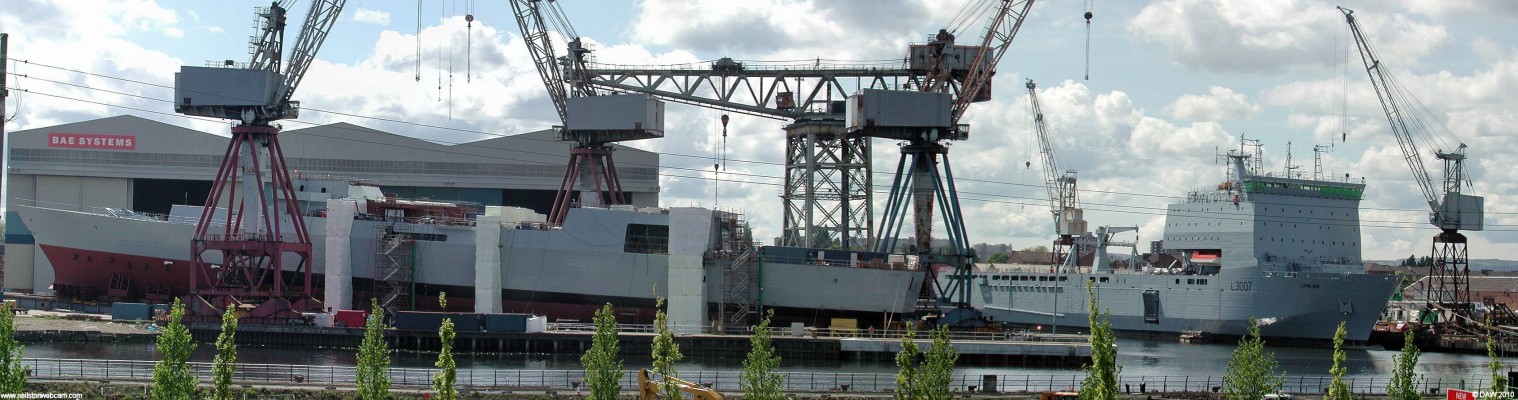 HMS Diamond and RFA Lyme Bay, BAE Systems, Govan
Taken in May 2007 when D34 was still under construction at BAE systems upper Clyde yard.  Lyme Bay was being completed after being controversially removed from Swan Hunter on the Tyne due to delays and cost over runs. [url=http://www.streetmap.co.uk/map.srf?X=254770&Y=666425&A=Y&Z=115/] Map location. [/url]
